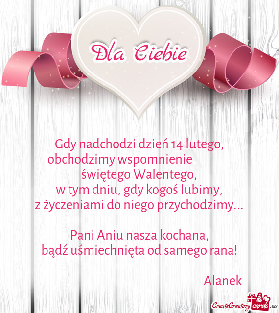 Z życzeniami do niego przychodzimy