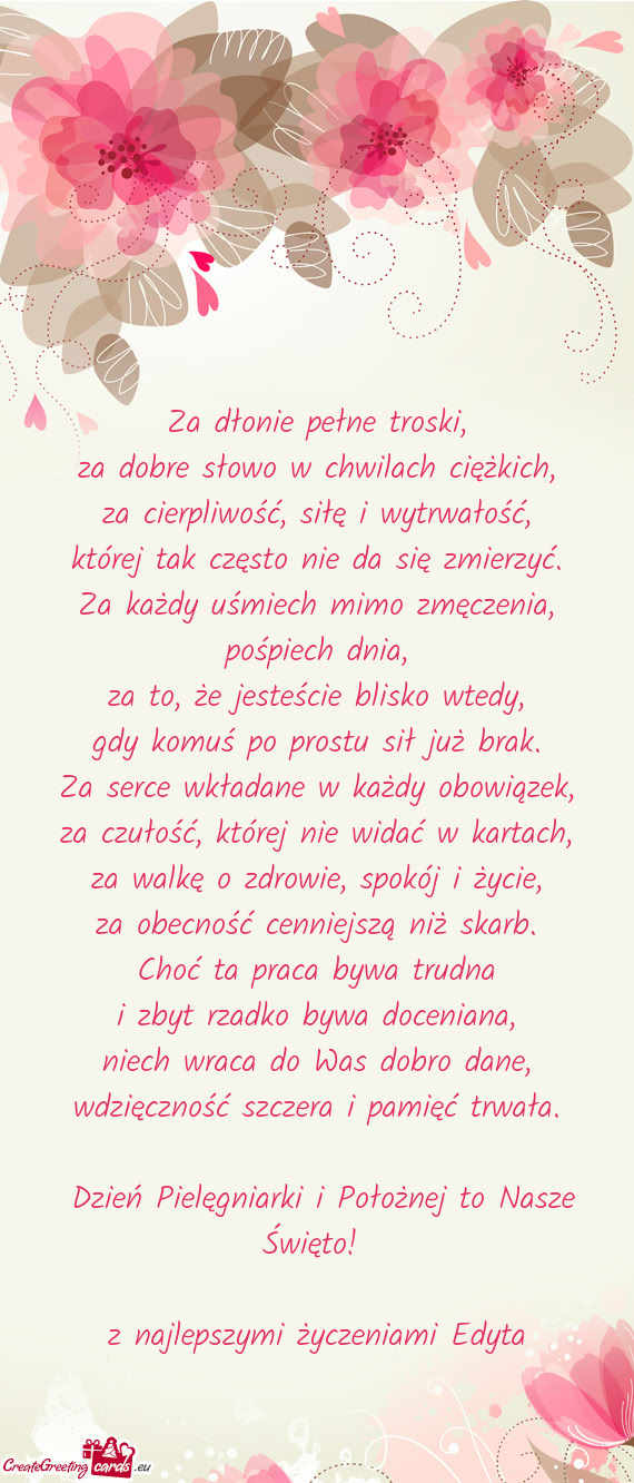 Za cierpliwość, siłę i wytrwałość