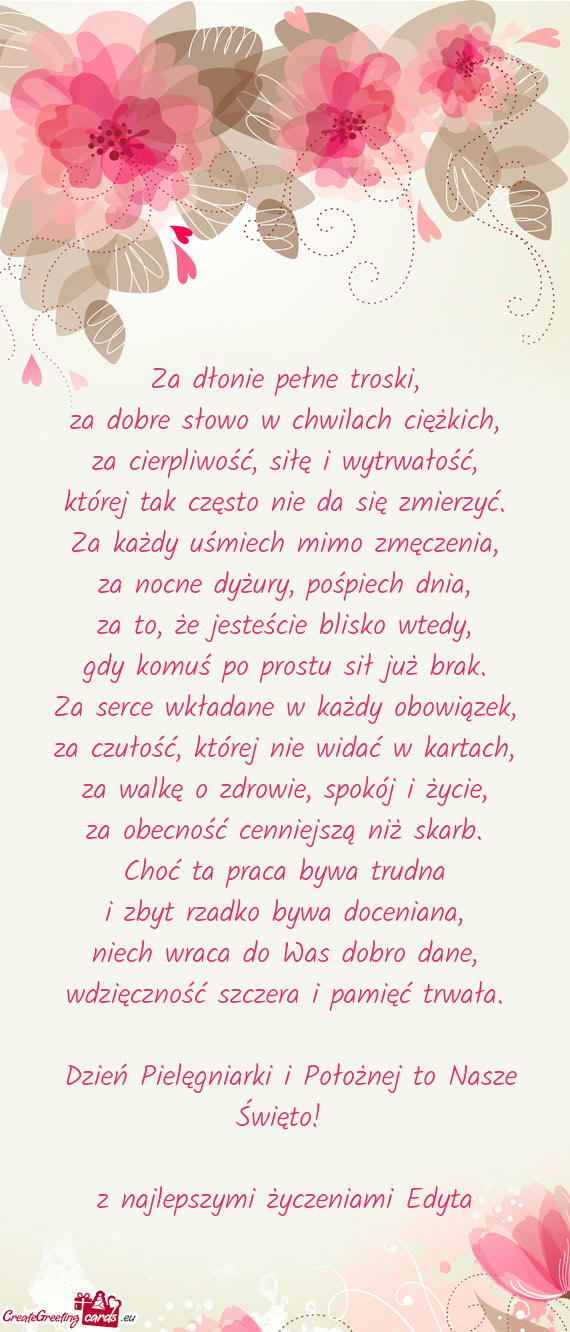 Za dobre słowo w chwilach ciężkich
