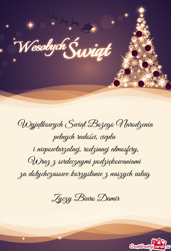 Za dotychczasowe korzystanie z naszych usług