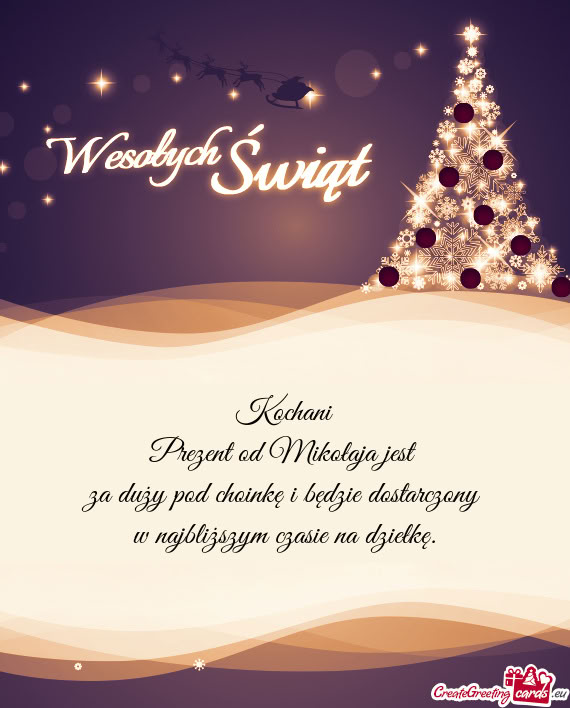 Za duży pod choinkę i będzie dostarczony