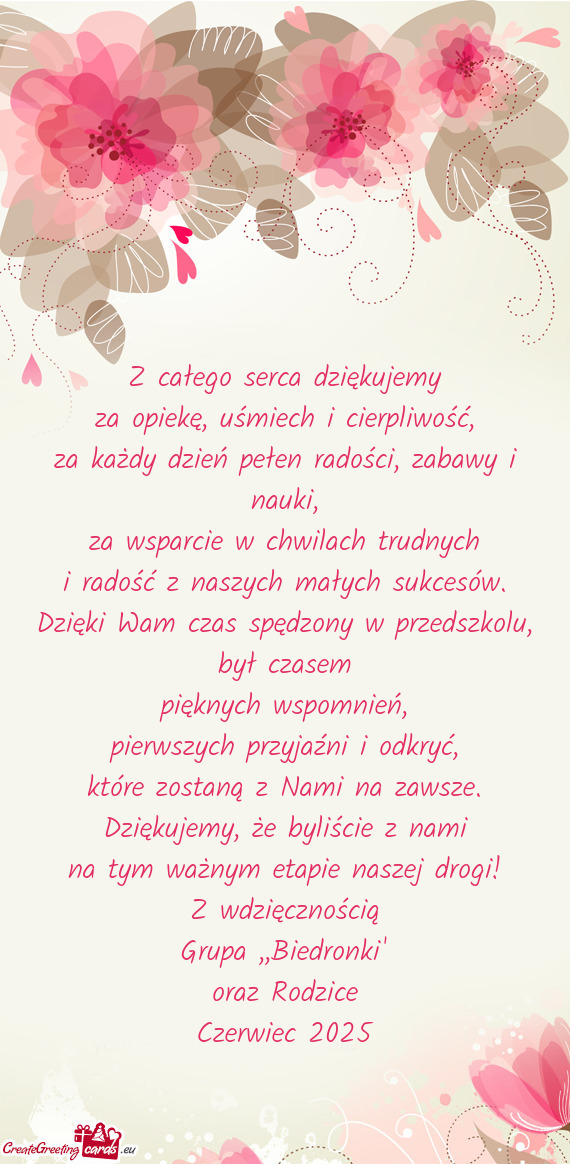 Za każdy dzień pełen radości, zabawy i nauki