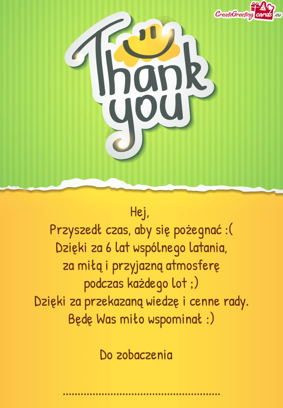 Za miłą i przyjazną atmosferę