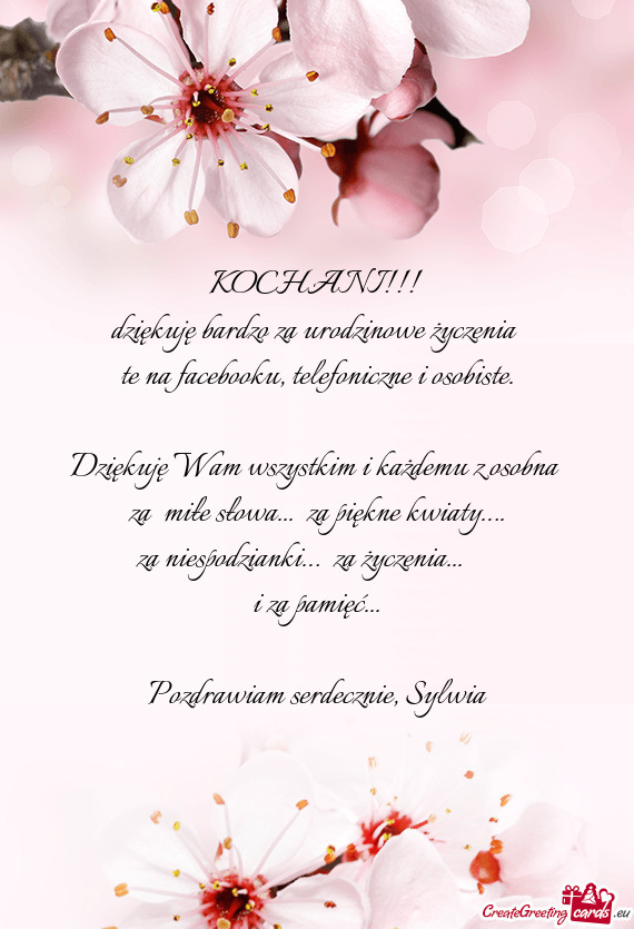 Za miłe słowa... za piękne kwiaty…