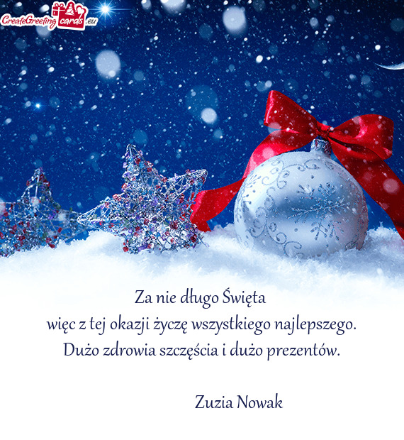 Za nie długo Święta