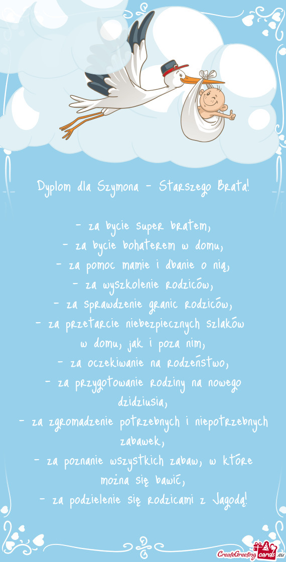 Za podzielenie się rodzicami z Jagodą