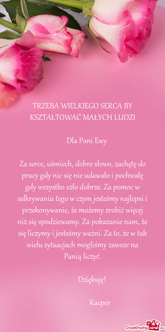 Za pomoc w odkrywaniu tego w czym jesteśmy najlepsi i przekonywanie