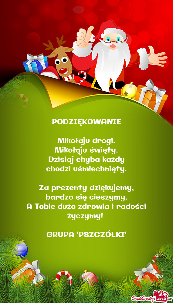 Za prezenty dziękujemy