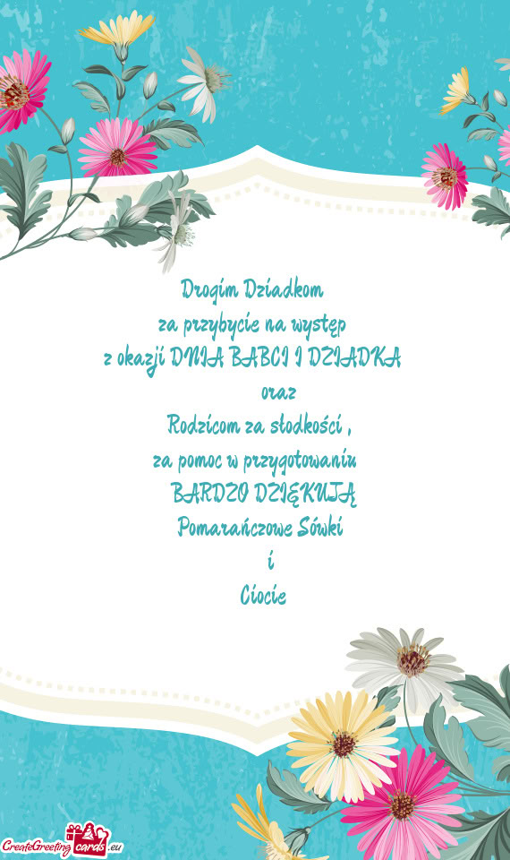 Za przybycie na występ