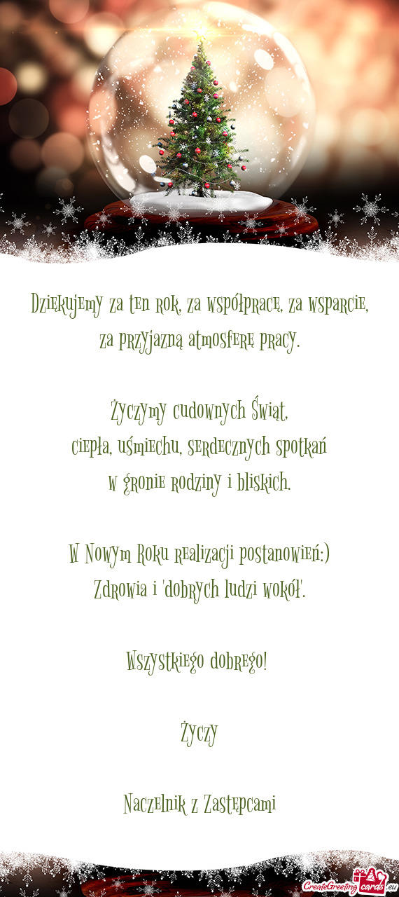 Za przyjazną atmosferę pracy