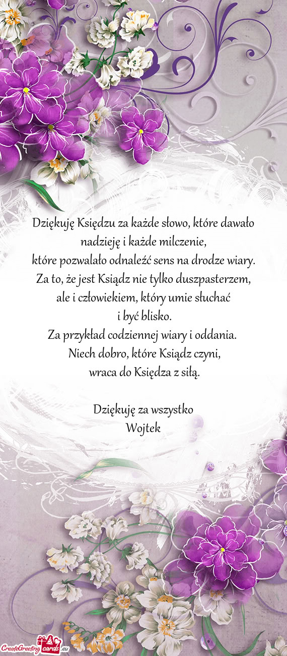 Za to, że jest Ksiądz nie tylko duszpasterzem