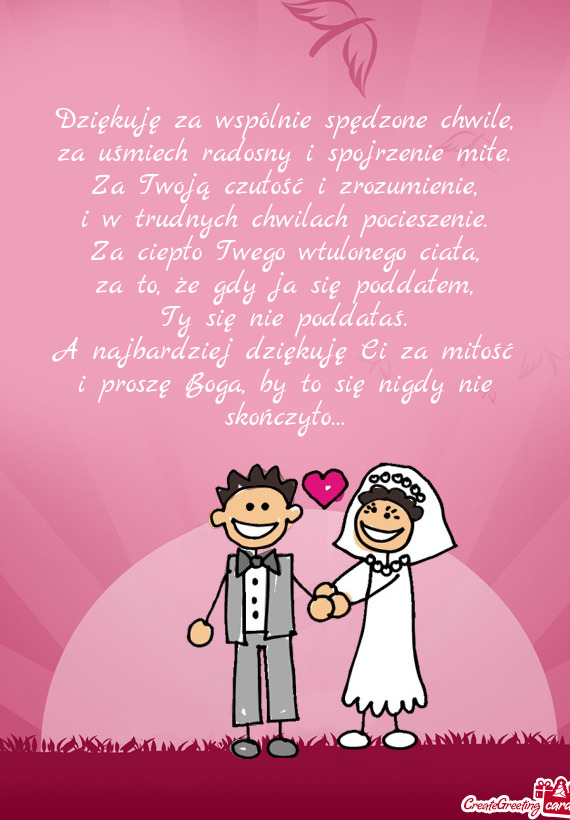 Za uśmiech radosny i spojrzenie miłe