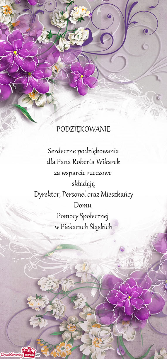 Za wsparcie rzeczowe