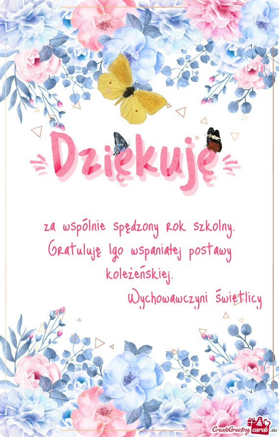Za wspólnie spędzony rok szkolny