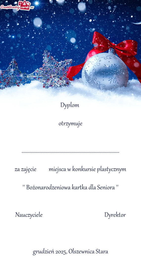 Za zajęcie   miejsca w konkursie plastycznym