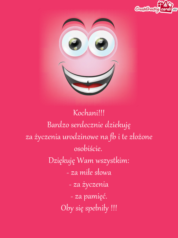 Za życzenia urodzinowe na fb i te złożone osobiście