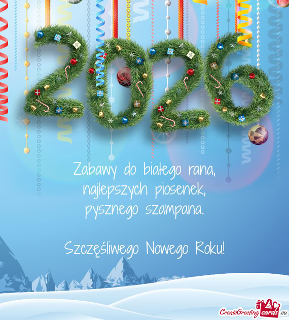 Zabawy do białego rana,  najlepszych piosenek,  pysznego szampana.