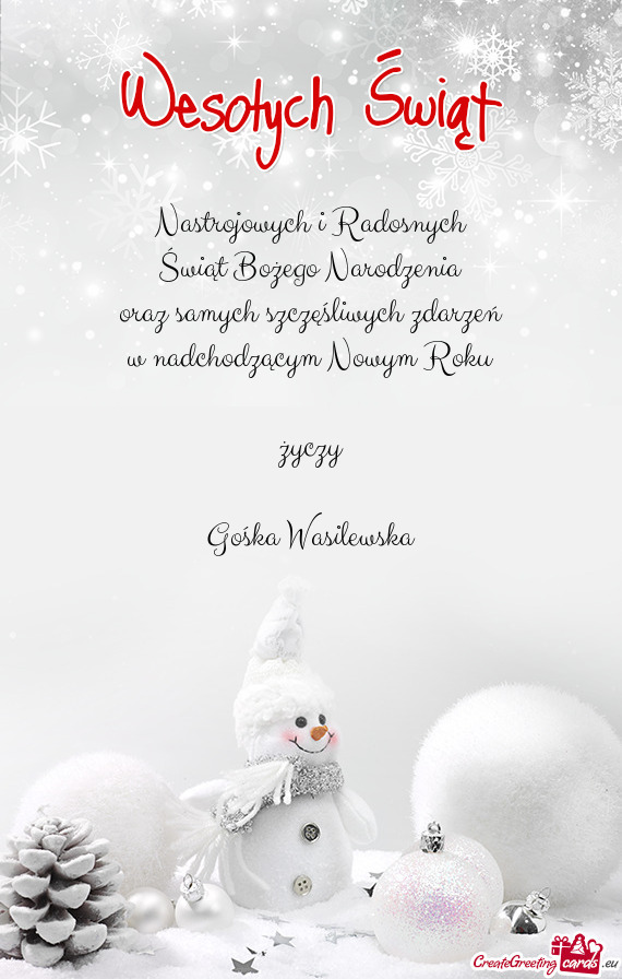 Zącym Nowym Roku
 
 życzy
 
 Gośka Wasilewska