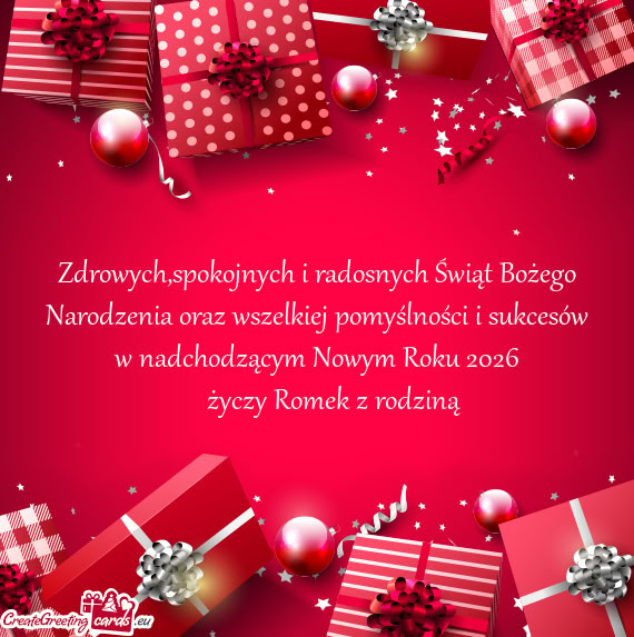 Zącym Nowym Roku 2026  Romek z rodziną