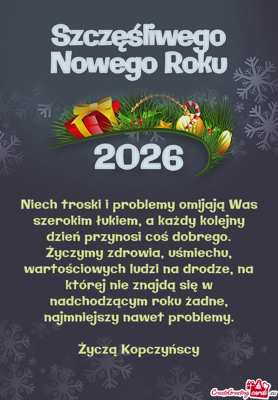 Zącym roku żadne, najmniejszy nawet problemy