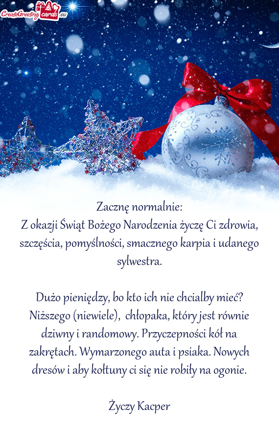 Zacznę normalnie