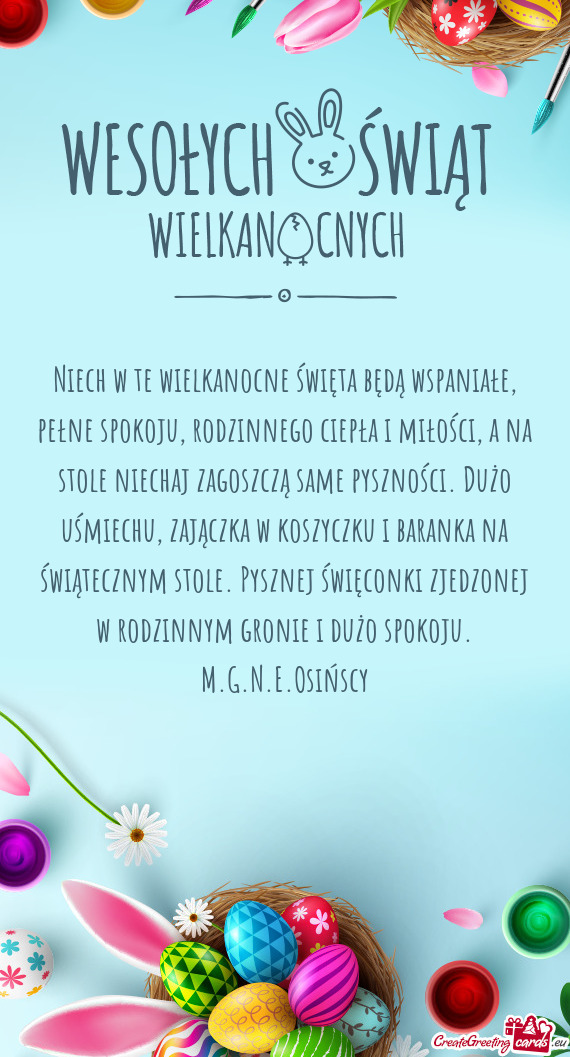 Zajączka w koszyczku i baranka na świątecznym stole