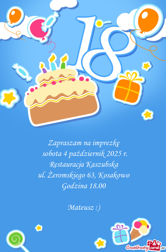 Zapraszam na imprezkę