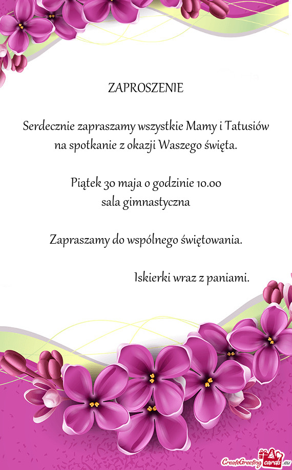 Zapraszamy do wspólnego świętowania