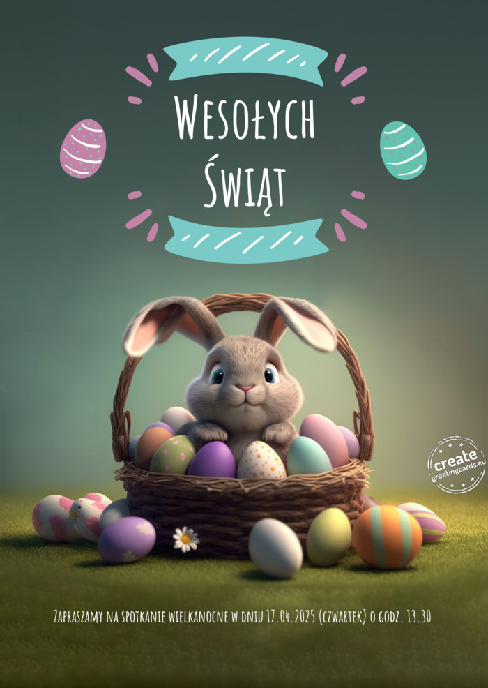 Zapraszamy na spotkanie wielkanocne w dniu 17.04.2025 (czwartek) o godz. 13.30