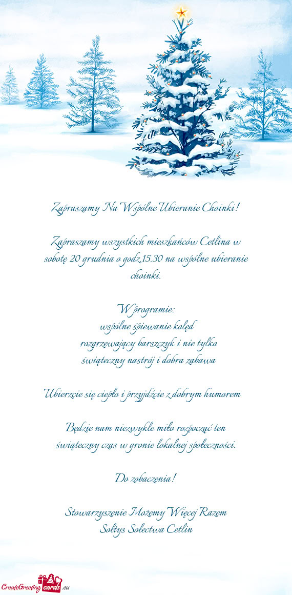 Zapraszamy Na Wspólne Ubieranie Choinki
