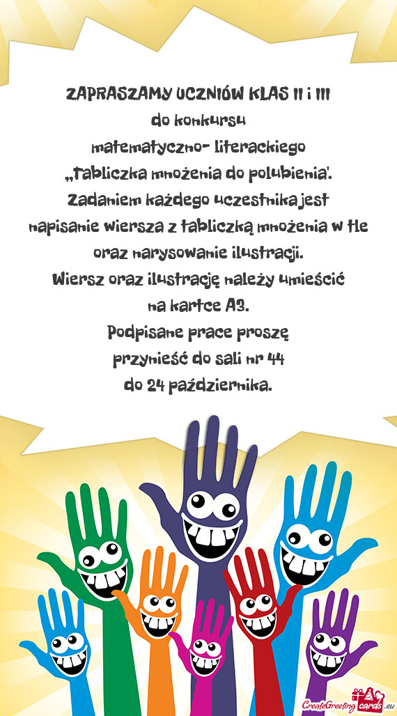 ZAPRASZAMY UCZNIÓW KLAS II i III