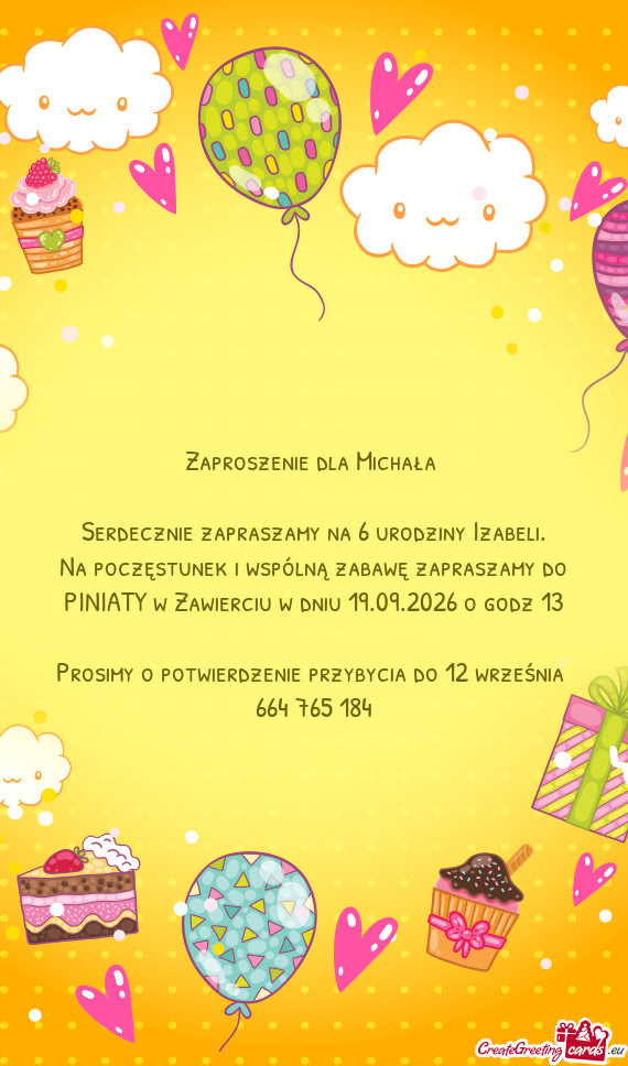 Zaproszenie dla Michała