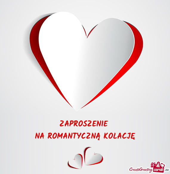 ZAPROSZENIE NA ROMANTYCZNĄ KOLACJĘ