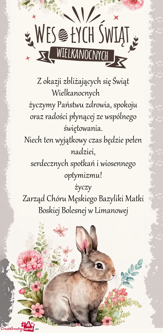 Zarząd Chóru Męskiego Bazyliki Matki Boskiej Bolesnej w Limanowej