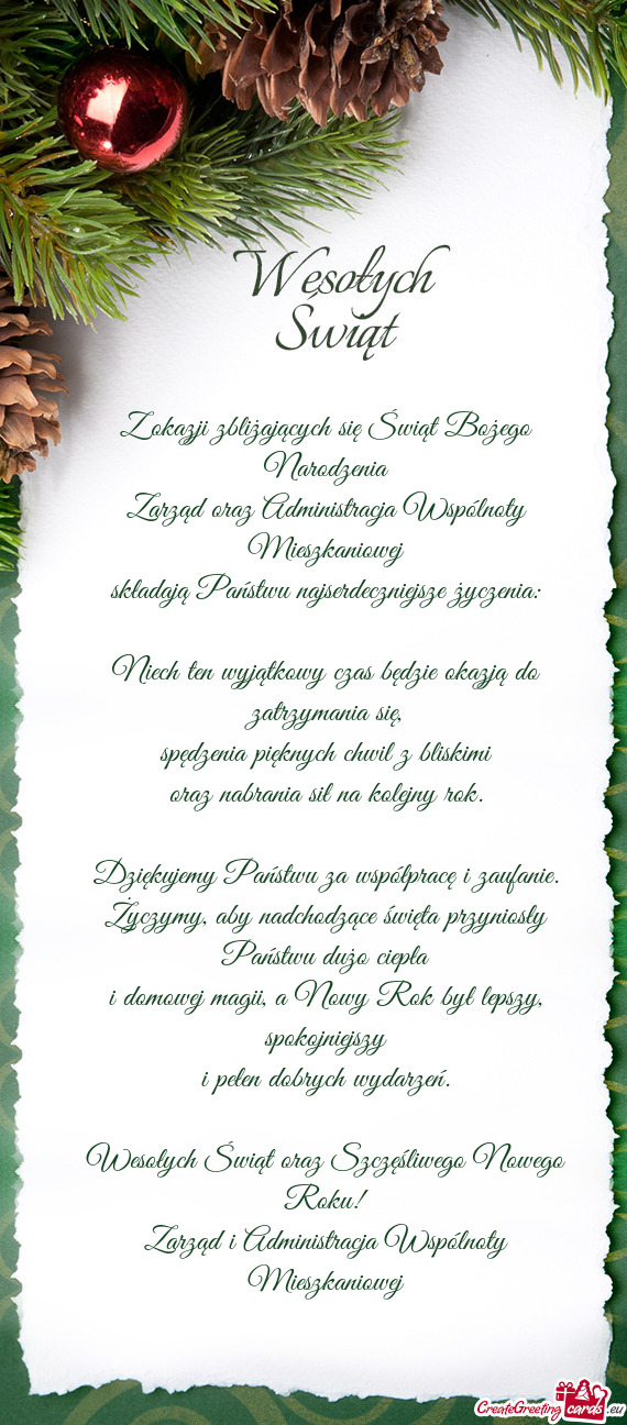 Zarząd oraz Administracja Wspólnoty Mieszkaniowej