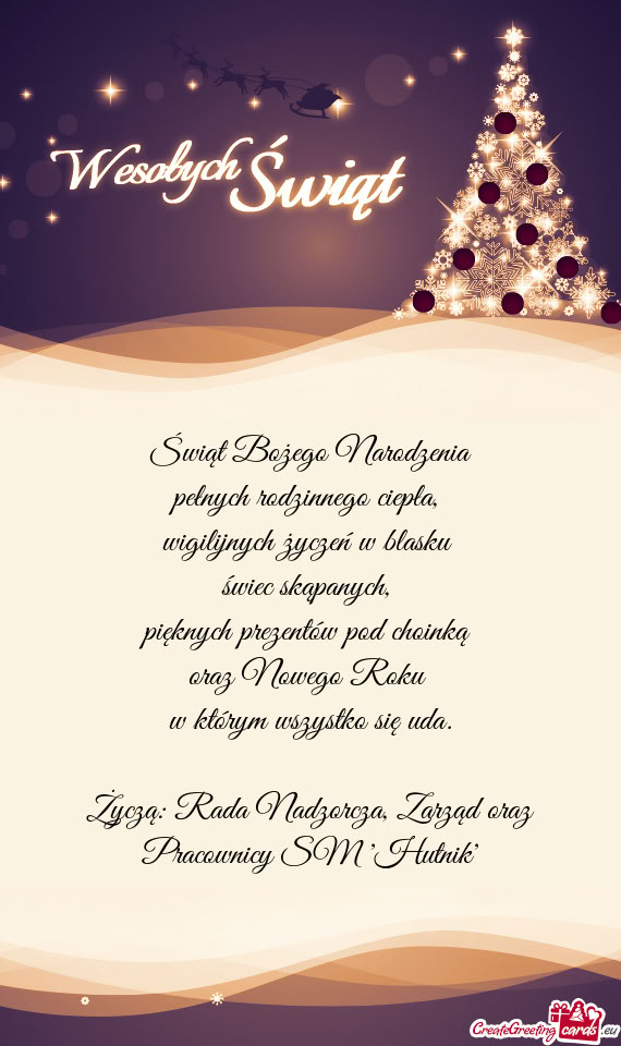 Zarząd oraz Pracownicy SM "Hutnik"