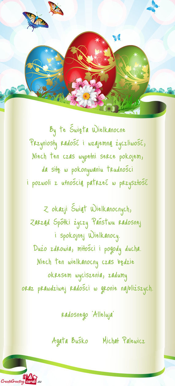 Zarząd Spółki Państwu radosnej