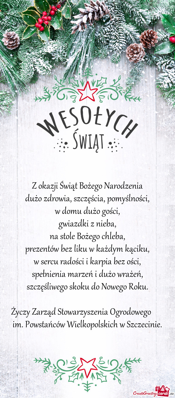 Zarząd Stowarzyszenia Ogrodowego  im. Powstańców Wielkopolskich w Szczecinie