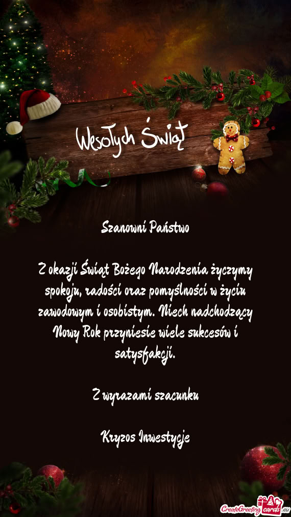 Zawodowym i osobistym. Niech nadchodzący