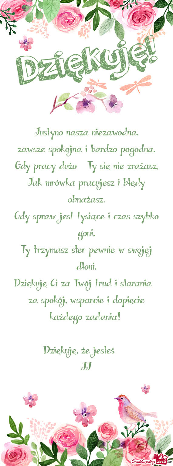 Zawsze spokojna i bardzo pogodna