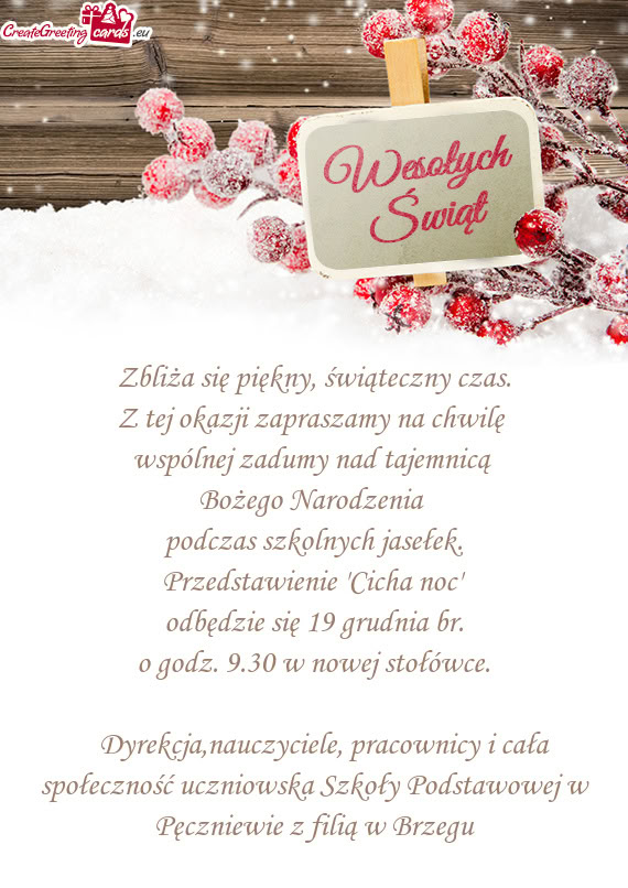 Zbliża się piękny, świąteczny czas