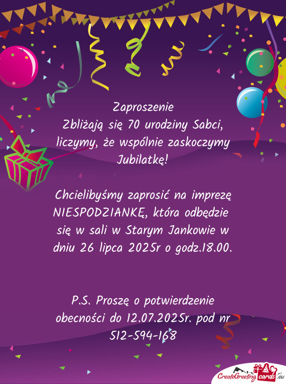 Zbliżają się 70 urodziny Sabci