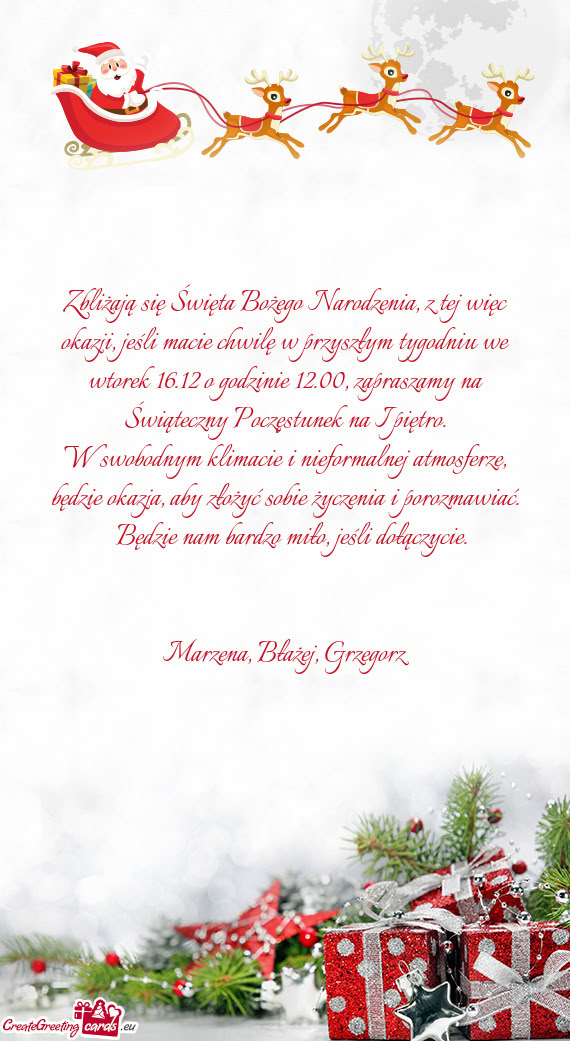 Zbliżają się Święta Bożego Narodzenia, z tej więc okazji, jeśli macie chwilę w przyszłym t
