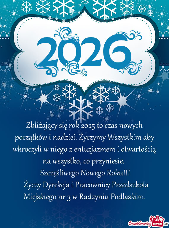 Zbliżający się rok 2025 to czas nowych początków i nadziei. Życzymy Wszystkim aby wkroczyli w
