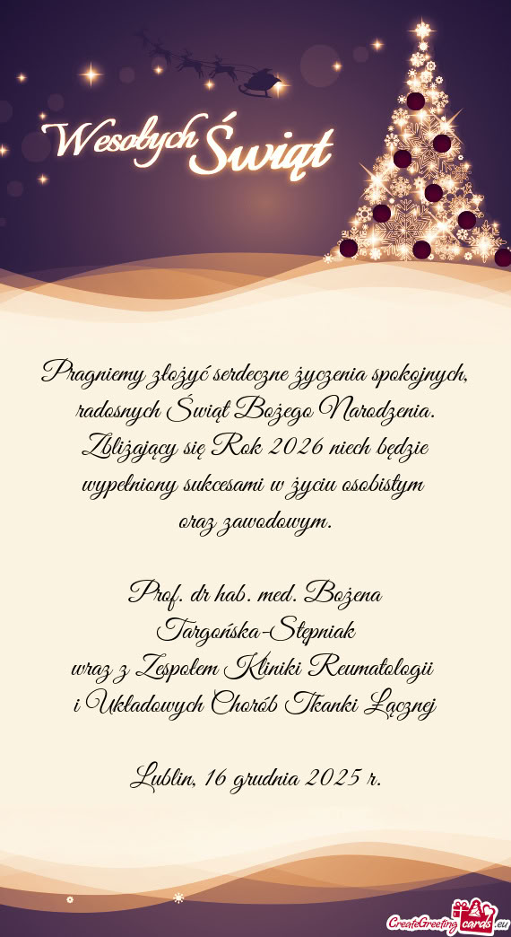 Zbliżający się Rok 2026 niech będzie wypełniony sukcesami w życiu osobistym