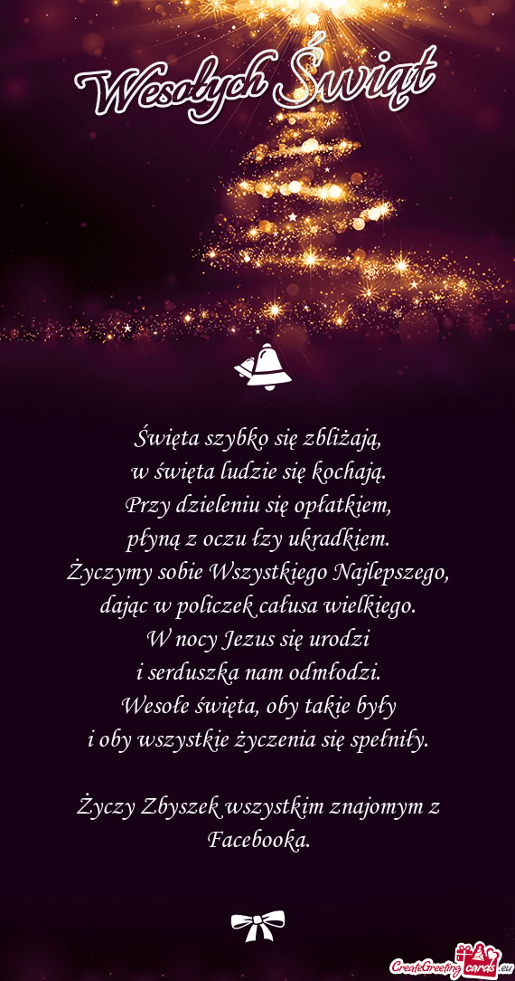 Zbyszek wszystkim znajomym z Facebooka