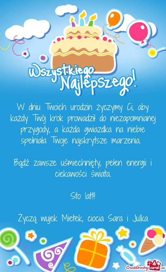 Żda gwiazdka na niebie spełniała Twoje najskrytsze marzenia