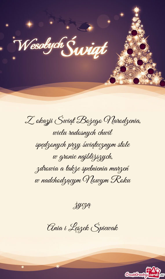 Zdrowia a także spełnienia marzeń