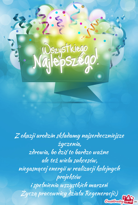 Zdrowia, bo dziś to bardzo ważne