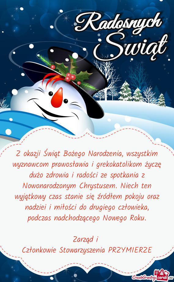 Zdrowia i radości ze spotkania z Nowonarodzonym Chrystusem. Niech ten wyjątkowy czas stanie się